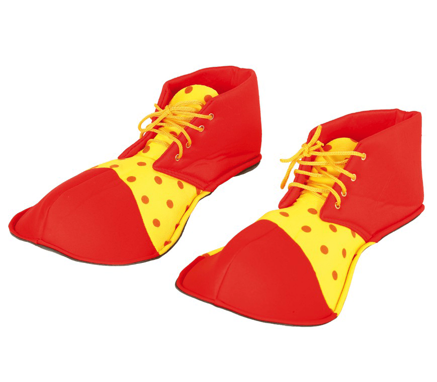 Clown Schoenen Rood Geel 36cm