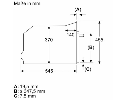 Inbouwmagnetron Bosch CEG732XB1 BxHxD 59,4 x 45,5 x 56,4 mm
