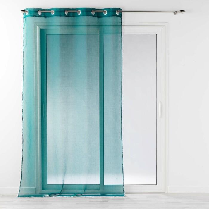 PANNEAU OEILLETS 140X240CM VOILE LOUISE PETROLE