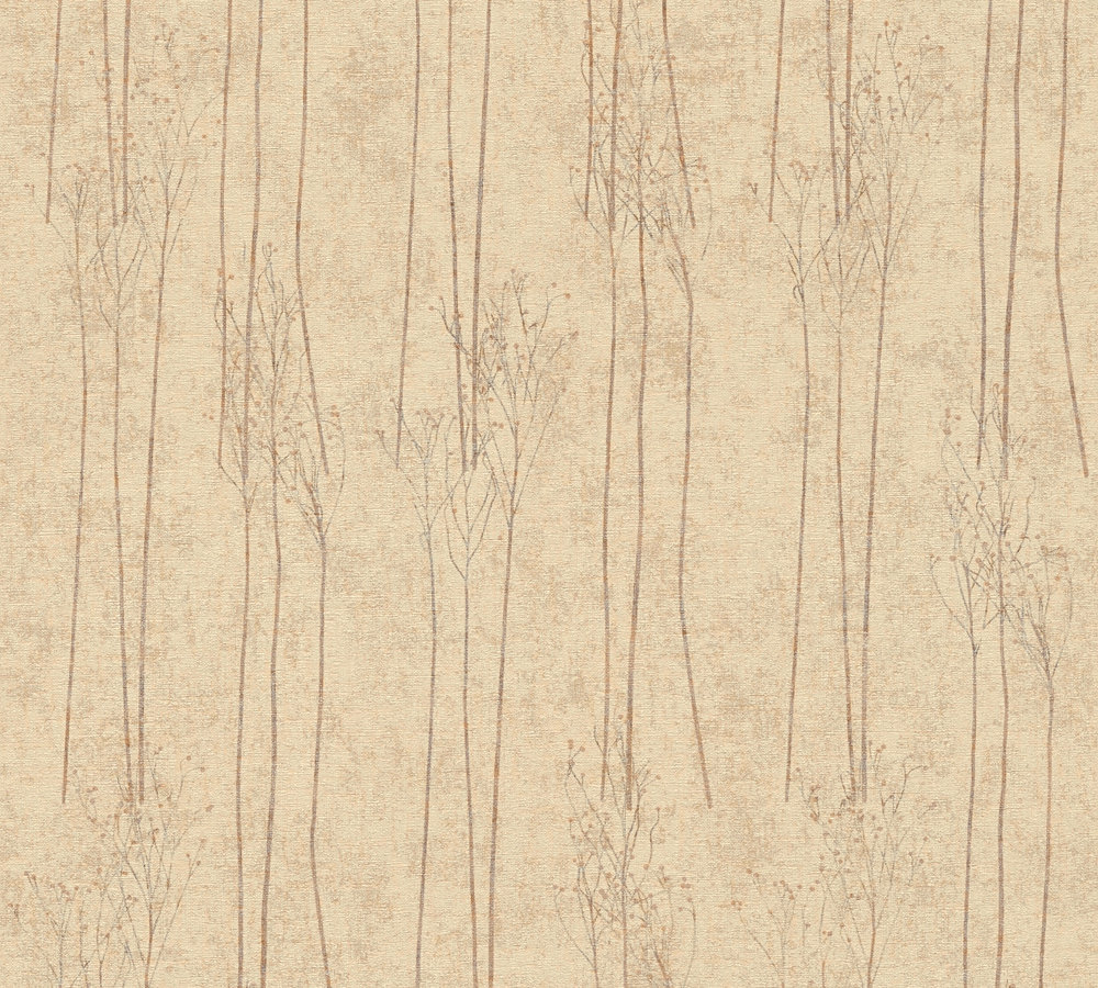 A.S. Creation Vliestapete - braun-beige - Pampasgras- 10 Meter