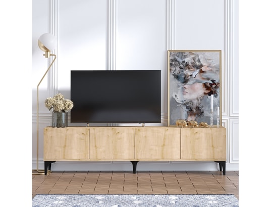 CONCEPT1 - Meuble TV Nora - Saphir, Chêne 180 x 50 x 35