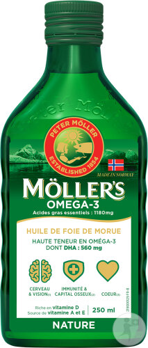Moller's Oméga-3 Huile De Foie De Morue Liquide Sans Arome 250ml