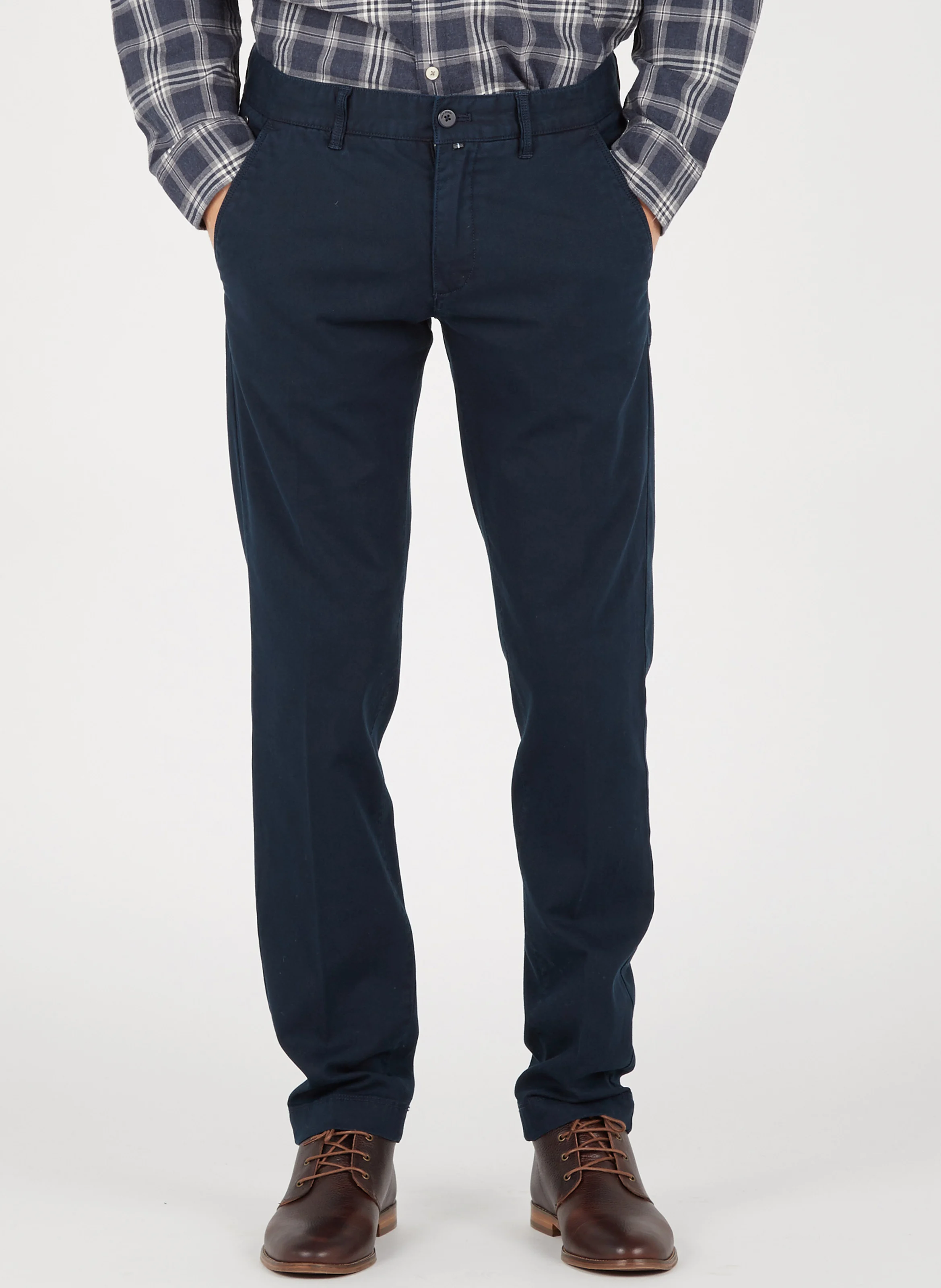 Chino slim-fit en coton mélangé | Bleu