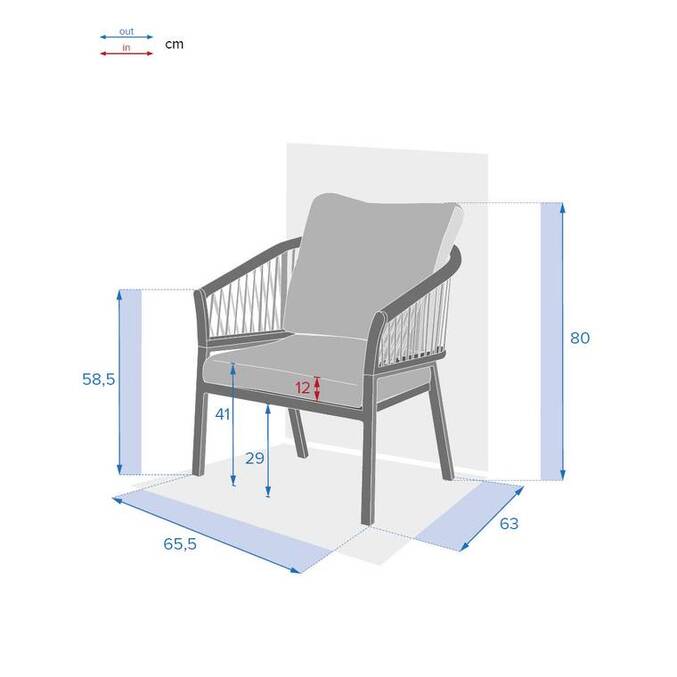 Fauteuil de salon de jardin ORIENGO Taupe & Blanc