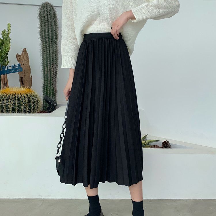 Shopherd - Hoge taille geplooide midi-rok