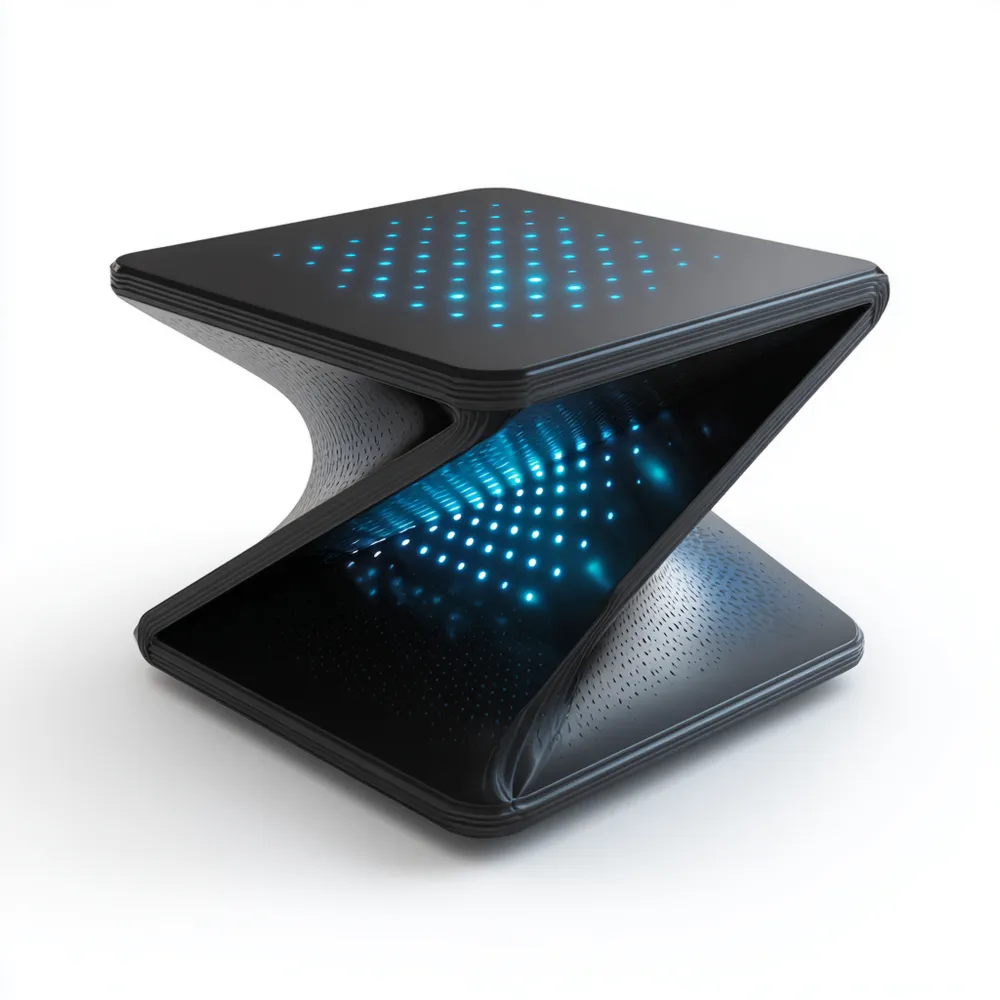 LED-Couchtisch Modernes Design 60x60x45 cm - Schwarz