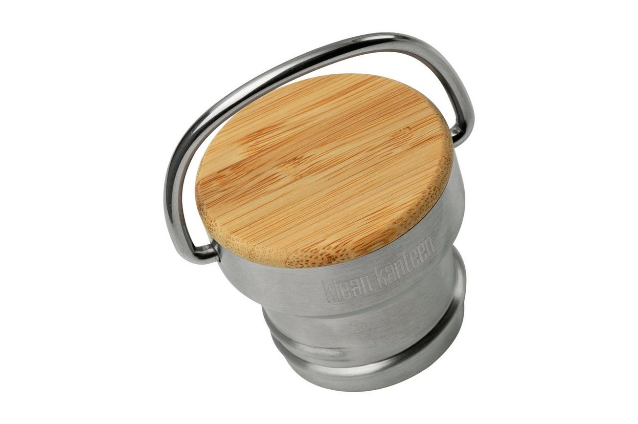 Klean Kanteen Stainless Bamboo Cap, lekvrije dop, rvs en bamboe
