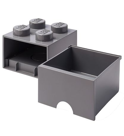 LEGO? Storage Opbevaringsskuffe - 4 Knopper - 25x25x18 - M?rkegr
