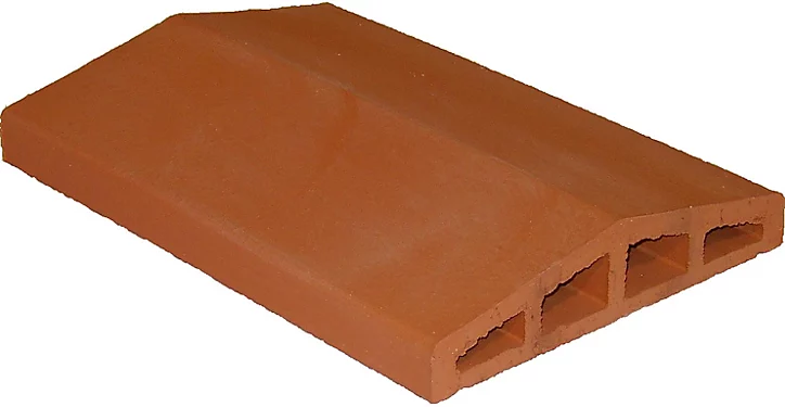 Dessus de muret 2 pentes 40 x 27 cm rouge