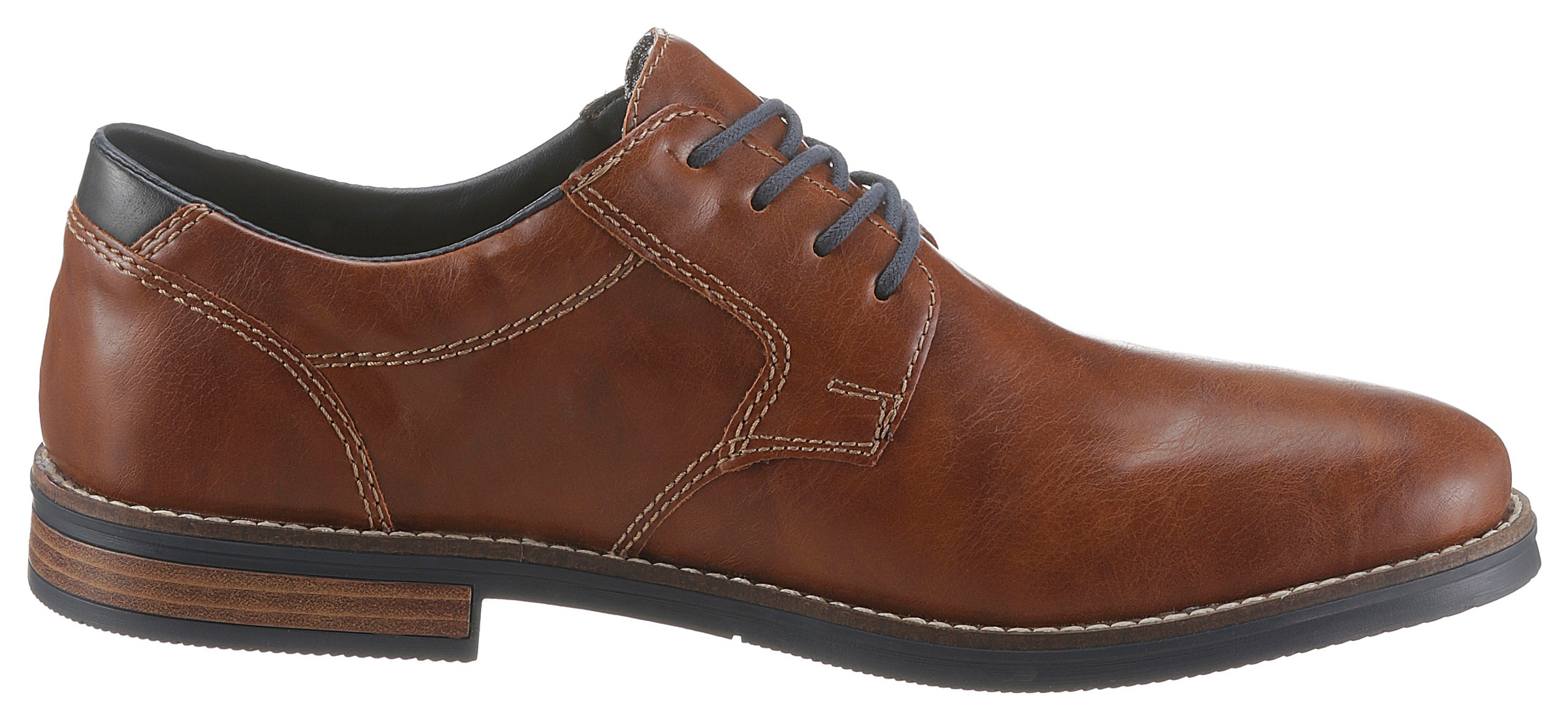 Rieker Schnürschuh  mit modischen Ziernähten, Freizeitschuh, Halbschuh, Schnürschuh