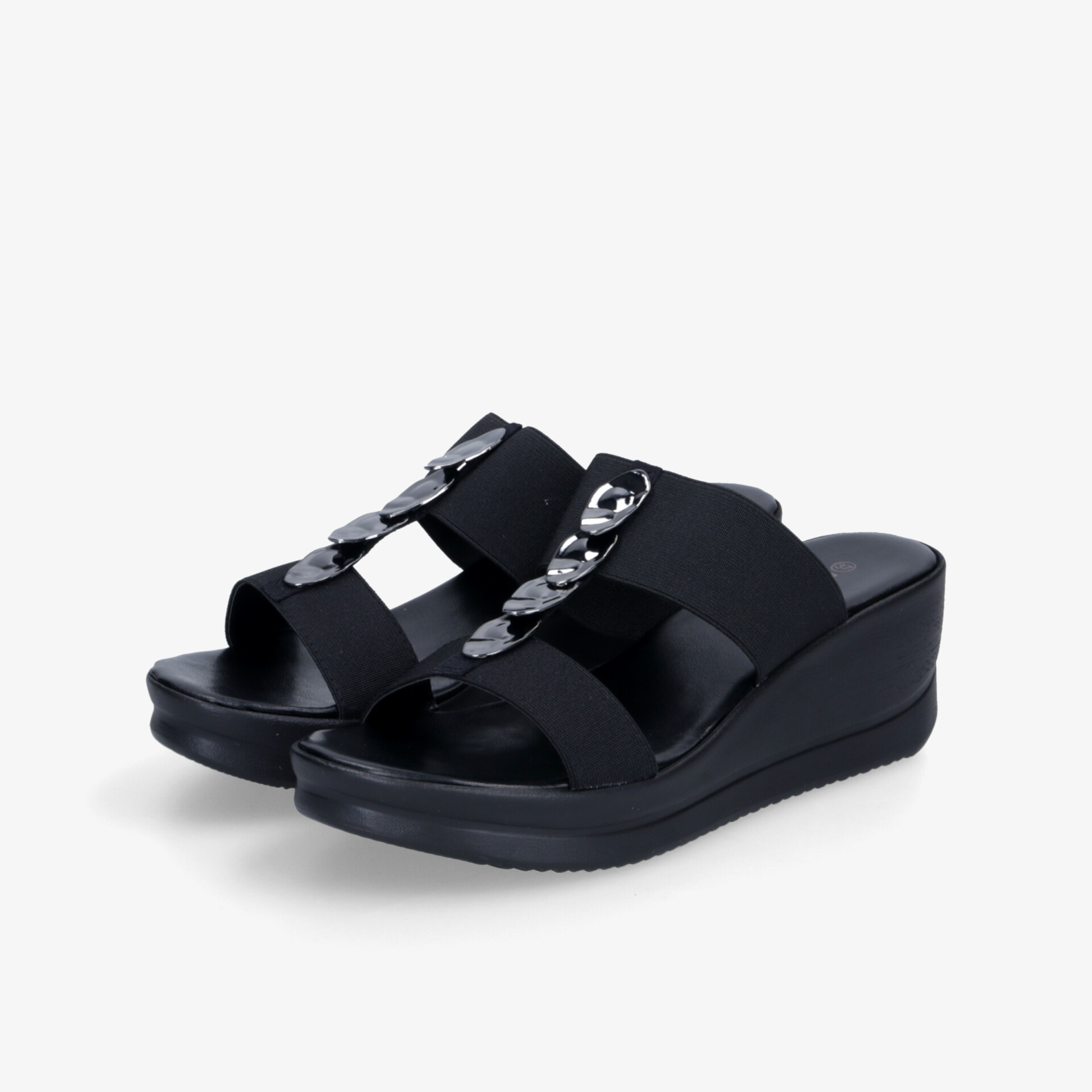 street shoes Damen Keilsandalen schwarz