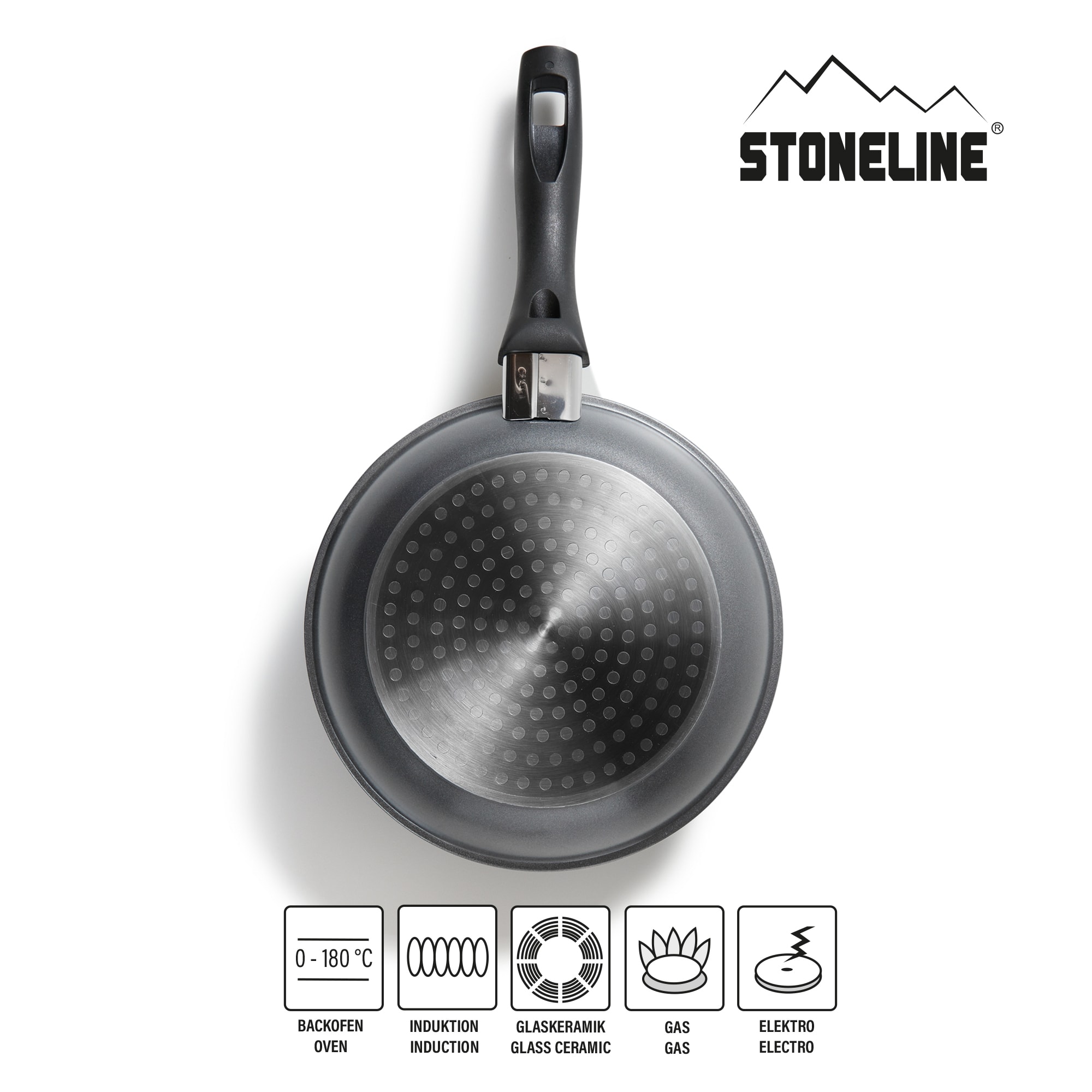 STONELINE® Bratpfanne 20 cm, Aluguss antihaftbeschichtete Pfanne, Backofen & Induktion geeignet