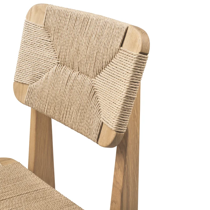 Gubi - C-Chair Dining Chair Paper Cord, Eiche schwarz gebeizt