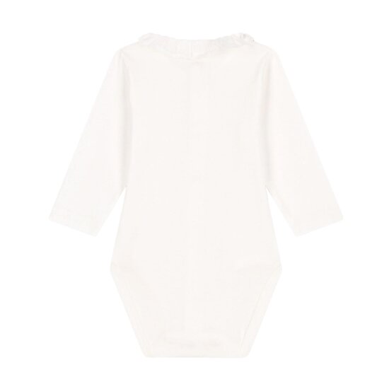 Body manches longues à collerette en coton bébé   Blanc marshmallow        de               Petit Bateau