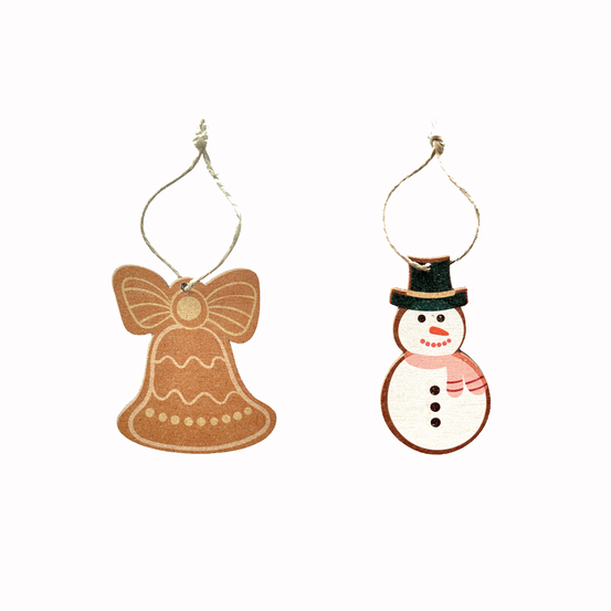 Suspension en bois DIY thème Noël gourmand 1 H.6,5 cm - x12