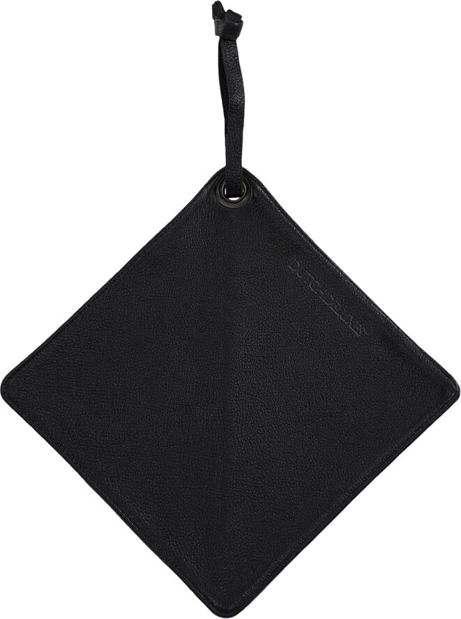 DutchDeluxes Pot Holder, Classic Black Leather, with smart insert Classic black