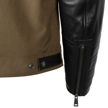 Blouson Helstons CRUISER TISSU-CUIR - Vert