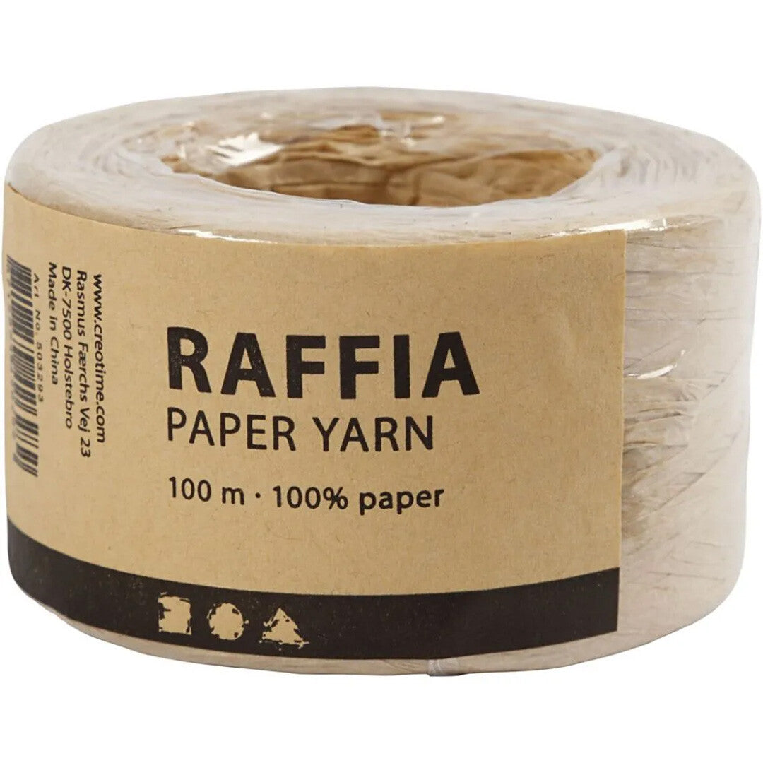 Creativ company raffia papiergaren - zandkleur - 100m