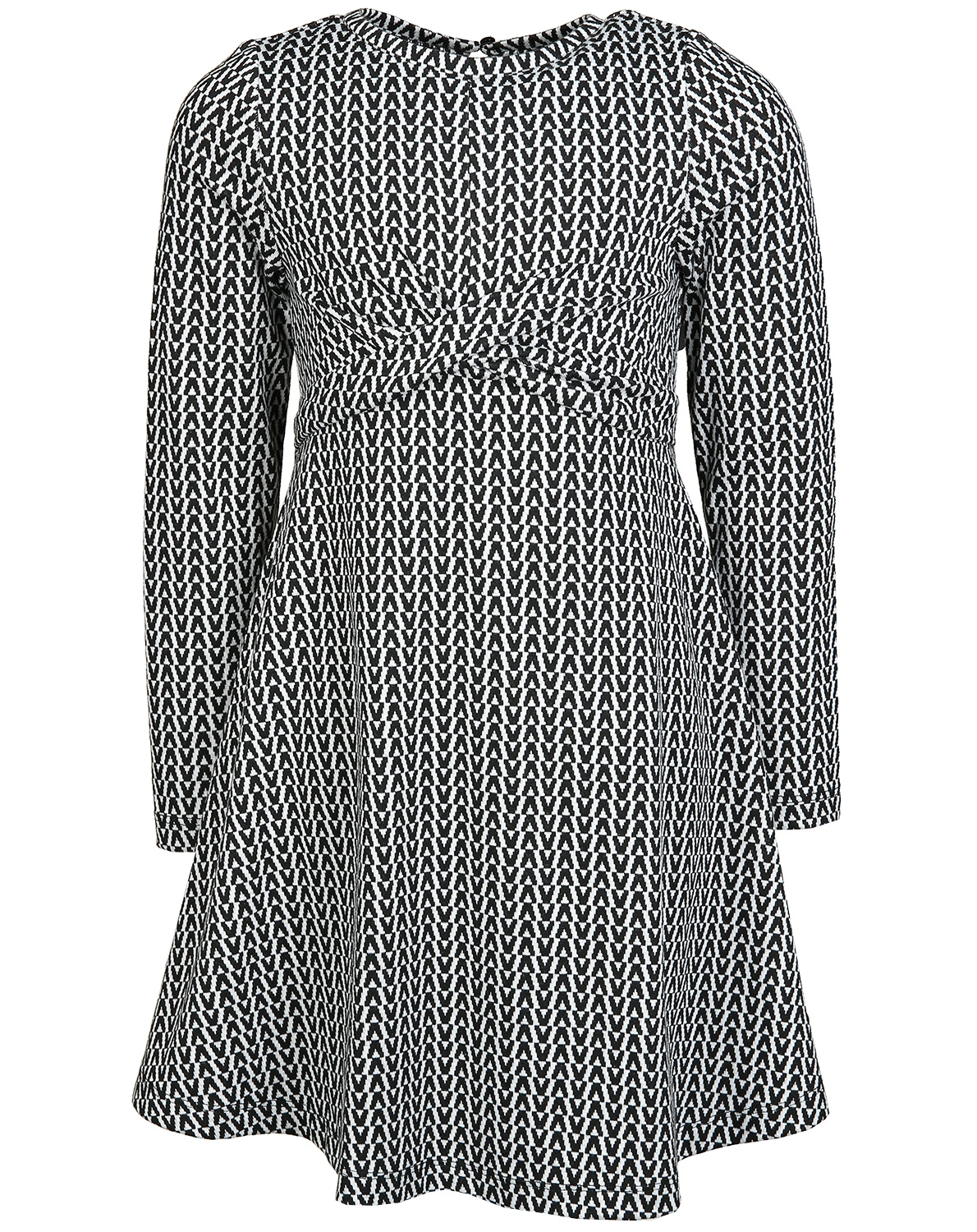 Langarm-Kleid TWISTED in schwarz/weiß