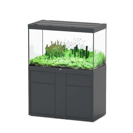 Aquarium et Meuble 2 portes Sublime Led 2.0 Gris L.120x P.60x H.70 cm