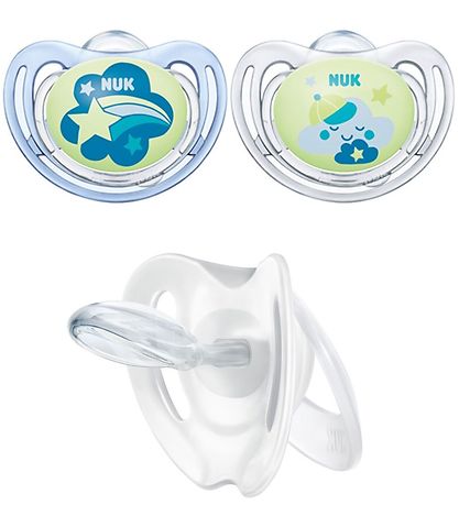 Nuk Sutter - Freestyle Night - 2Pak  Blue