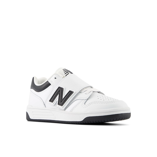 New Balance Little Kids' 480 Sneakers, White/Black, 32