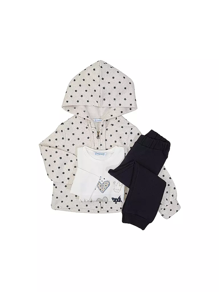 MAYORAL Baby Set 3-teilig Shirt, Jäckchen und Jogger dunkelblau