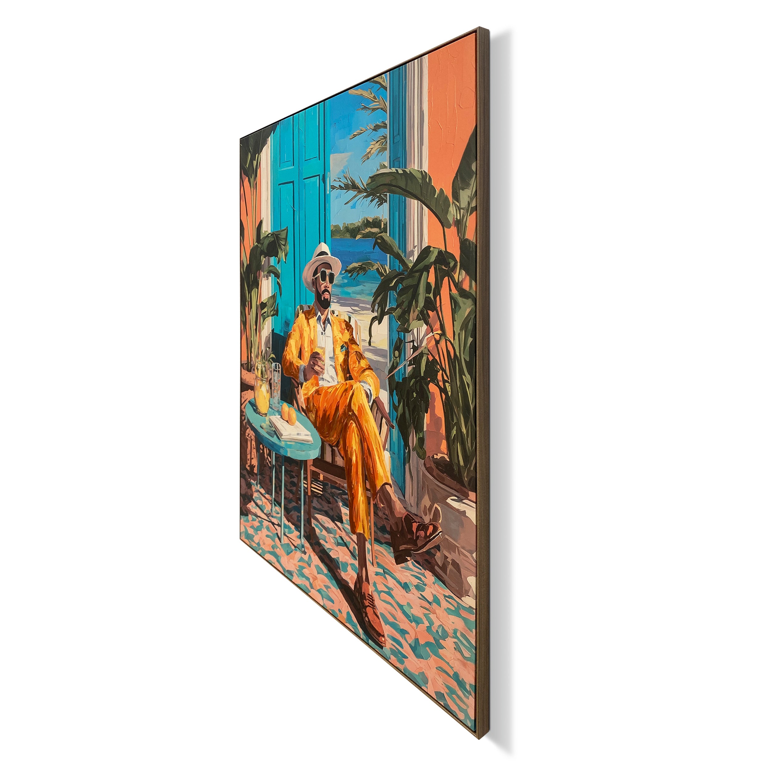 by fonQ Tropic Gent Schilderij 100 x 120 cm - Walnoot