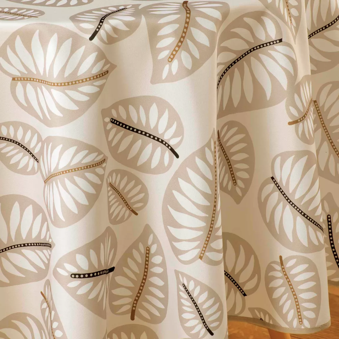 Nappe ronde anti tache (180 cm) Alma Beige