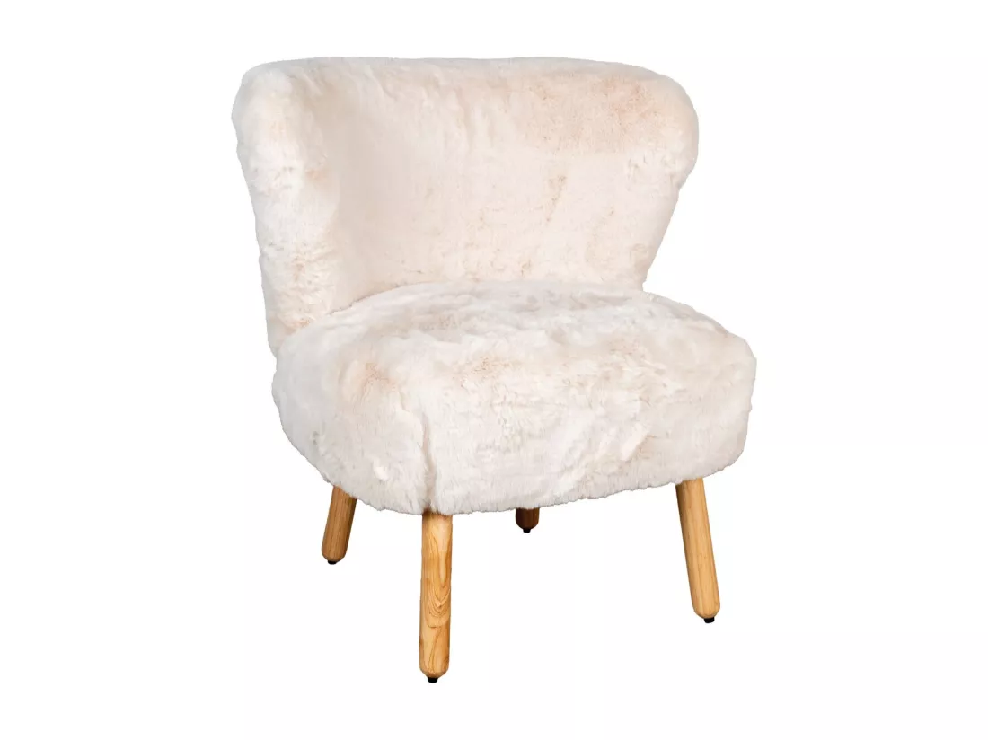 Fauteuil effet fourrure blanche Petit