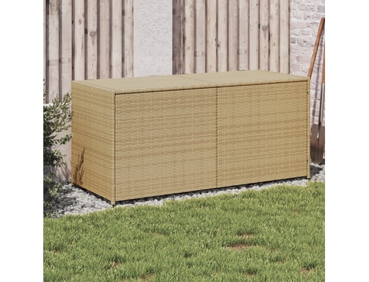 VIDAXL - Coffre Boîte de rangement de jardin mélange beige 283l résine tress...