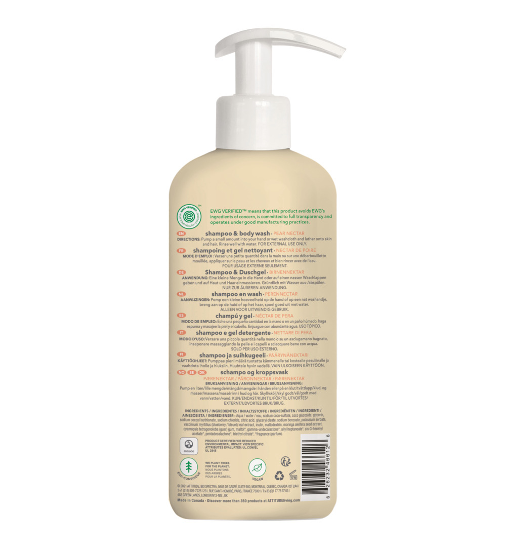 Attitude Baby Leaves 2in1 shampoo pear nectar (473 ml)