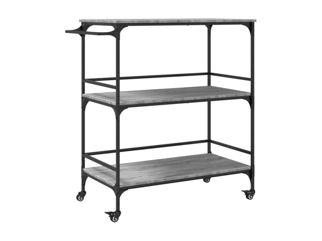 Chariot de cuisine sonoma gris 100,5x50x105cm bois d'ingénierie