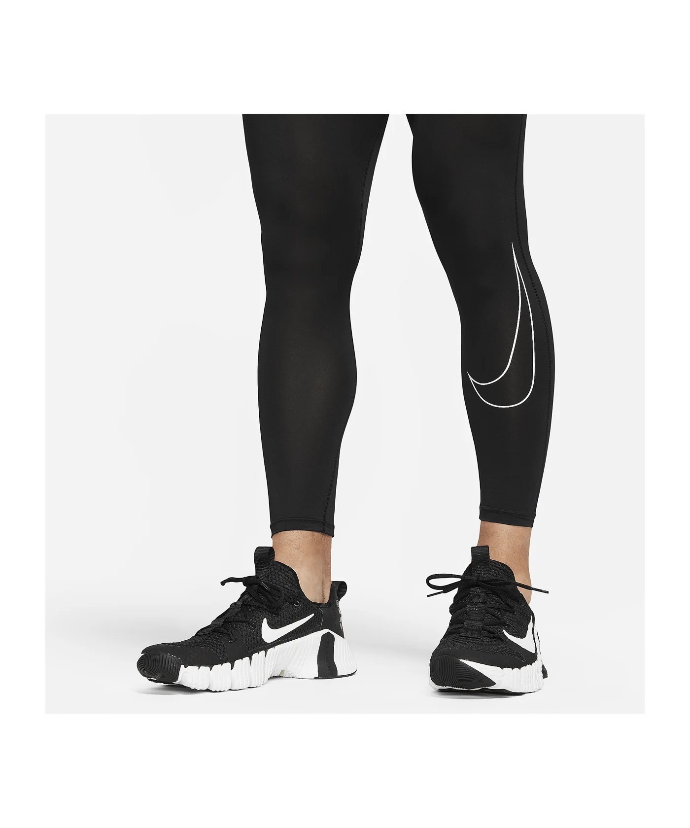 Nike Pro Tight Lang Schwarz Weiss F010