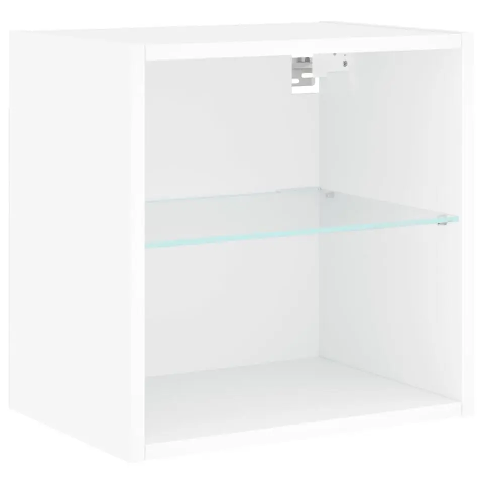 vidaXL - Zwevend LED TV-meubel glas legplank - Wit - 40x28.5x40 cm