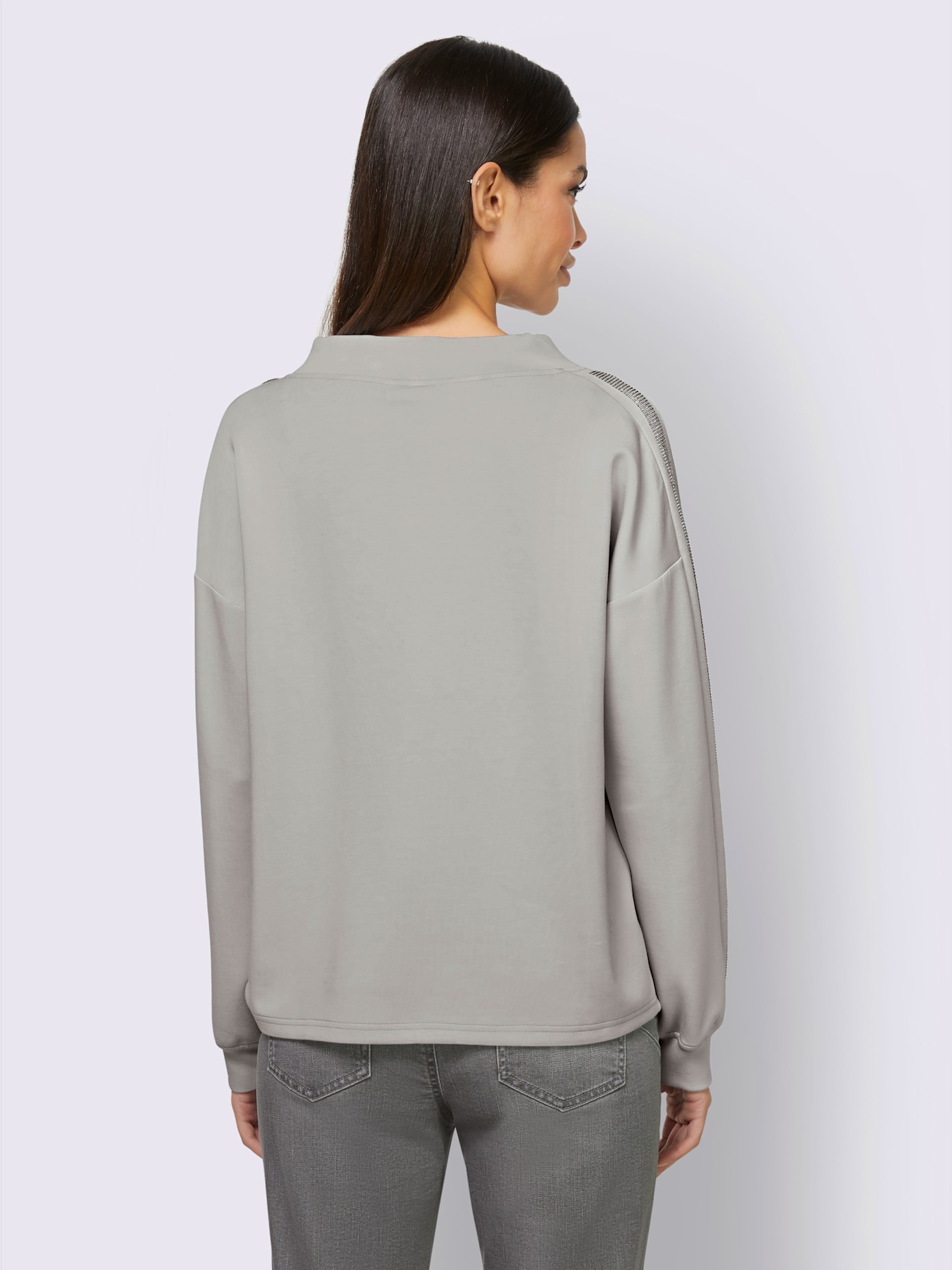 Sweat-shirt large col montant avec coulisse