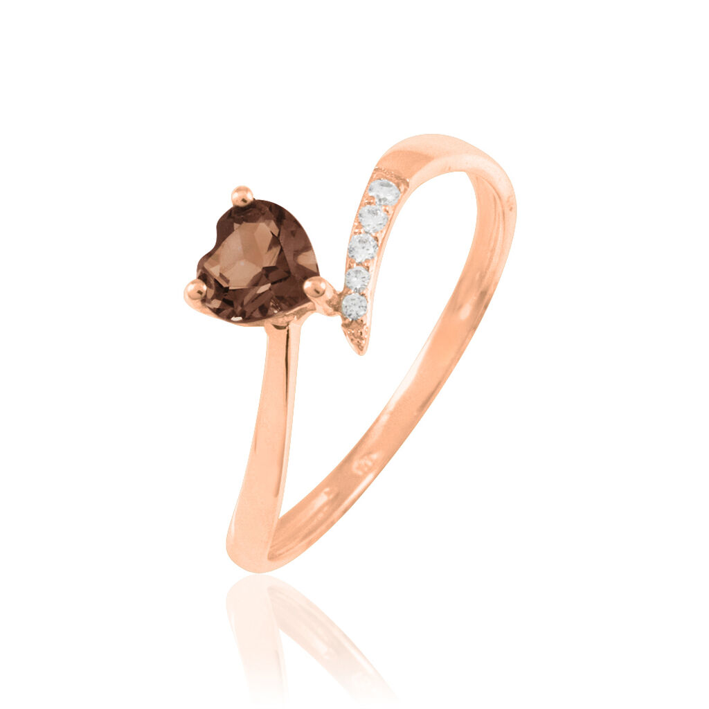 Bague Eva Or Rose Quartz Et Diamant
