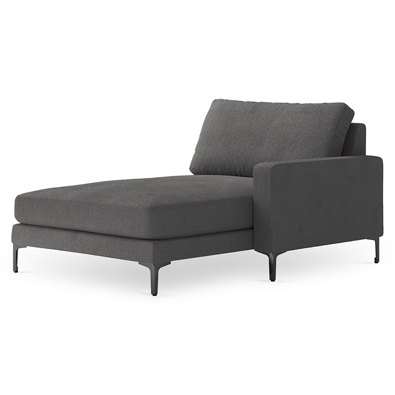 Mazzini Sofas Chaise Longue Droite Venus gris foncé - 160x104x90 cm