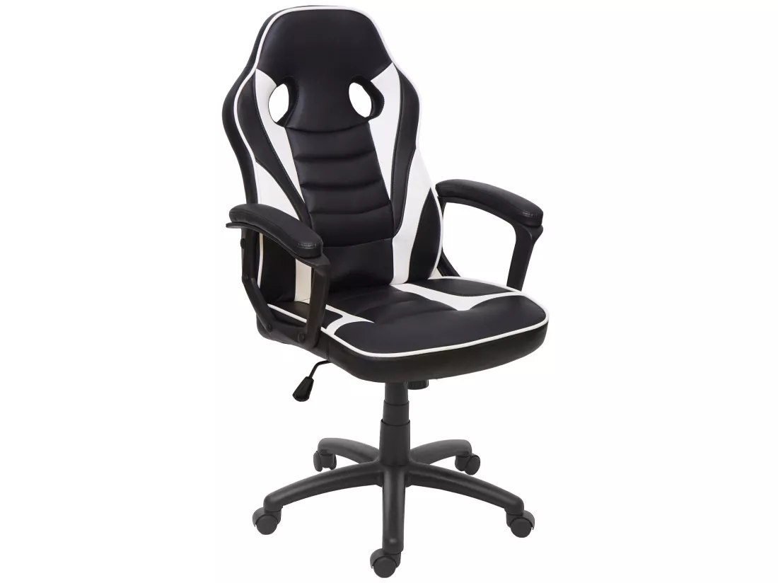 Chaise de bureau MCW-F59, noir-blanc
