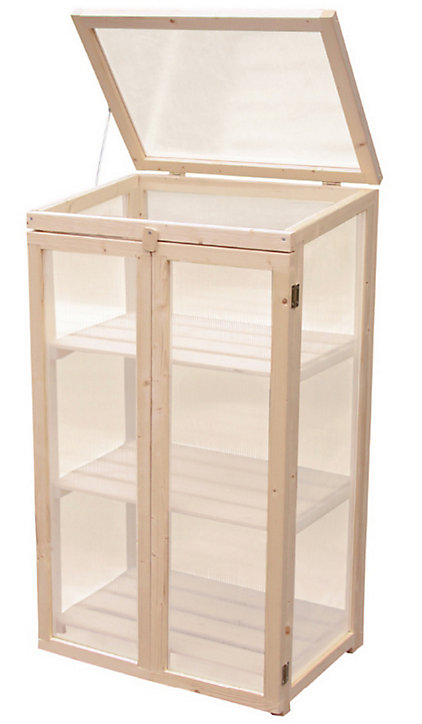 Serre de balcon bois et polycarbonate 69 x 48,5 x h.122,5 cm