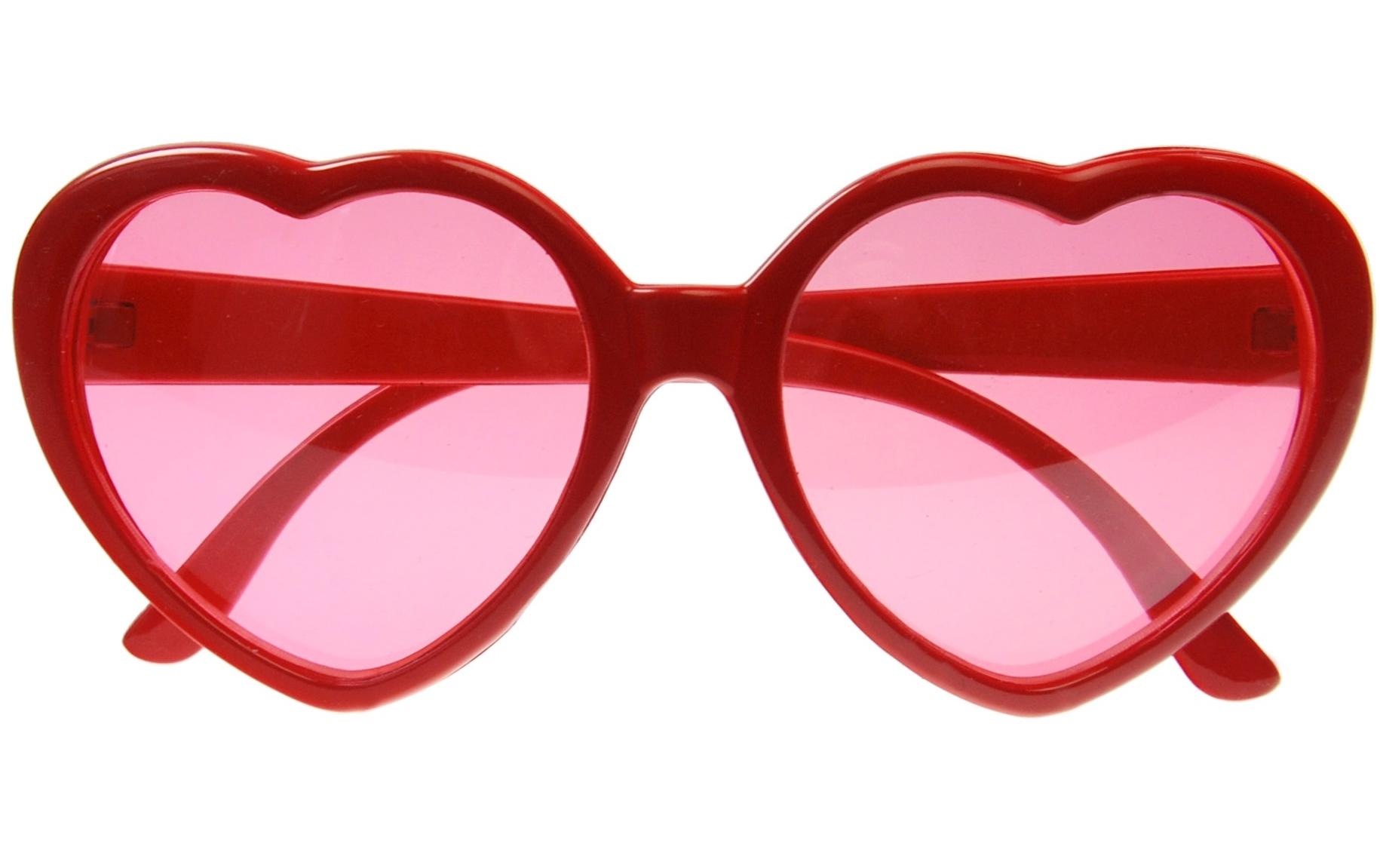 Partybrille Herz 14 x 6 x 13 cm, RotSonnenbrille Herz mit roten Gläsern