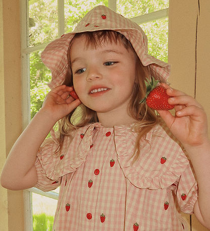 Flöss Sonnenhut - Puppe - Pink Berry Gingham
