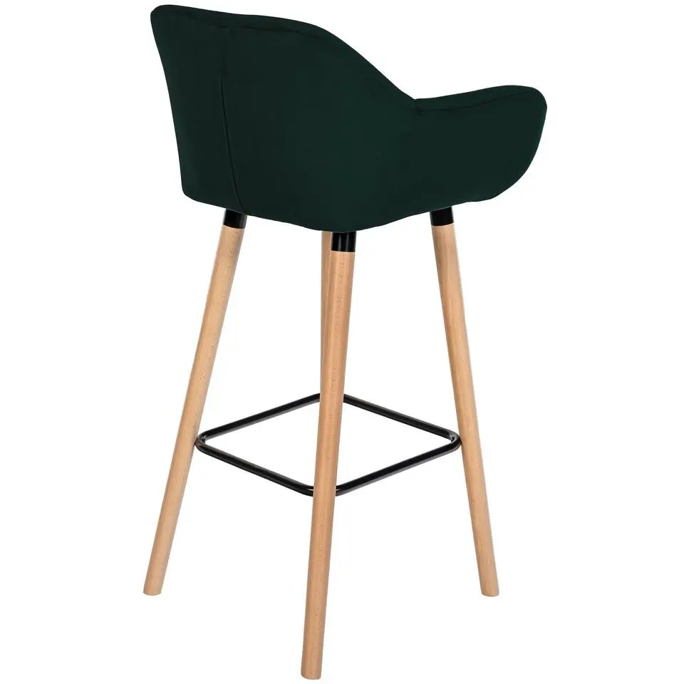 CLP Set van 2 Barkruk Grant natura Frame - Fluweel - groen