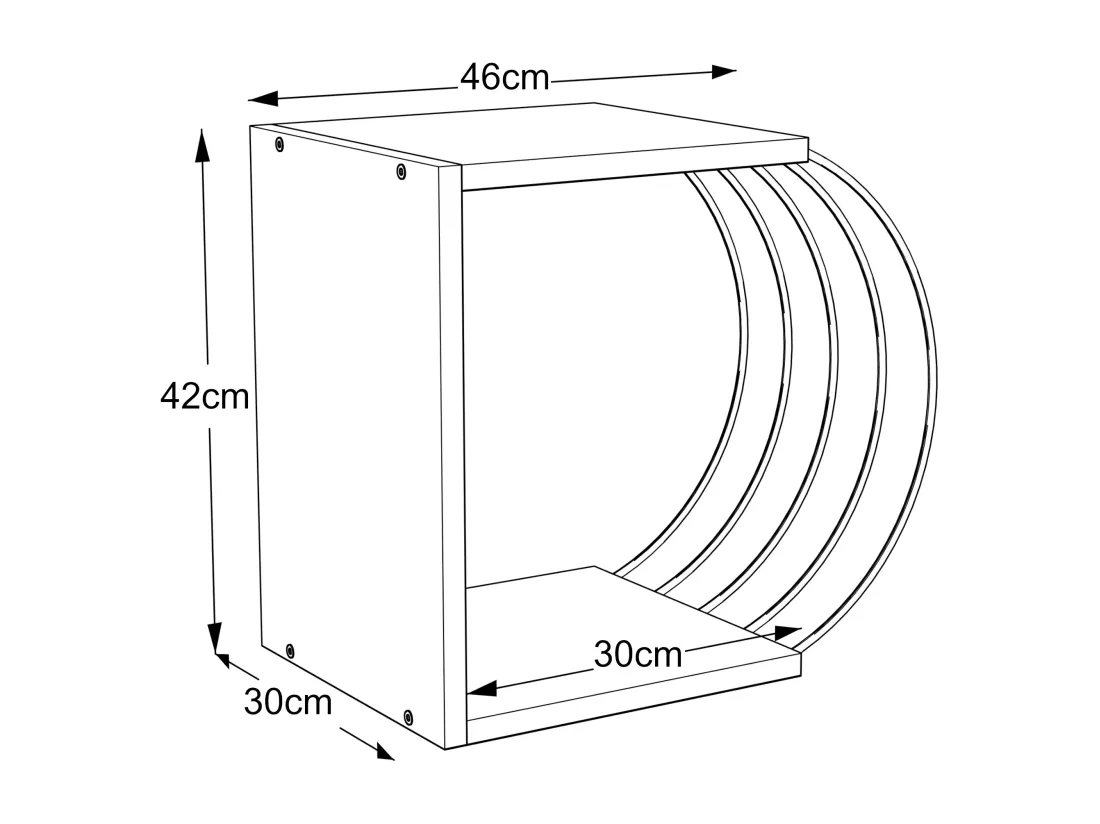 Table d'appoint Vefsn 46 x 30 x 42 cm effet noyer chrome [en.casa]