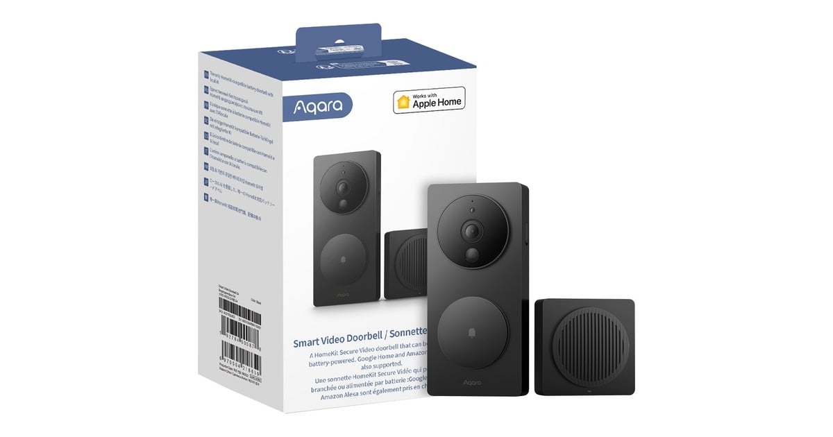 AqaraSmart Lock U200 Kit + Hub M3 + Smart Video Doorbell G4  (Zwart, Thread, Bluetooth 5.1, NFC)