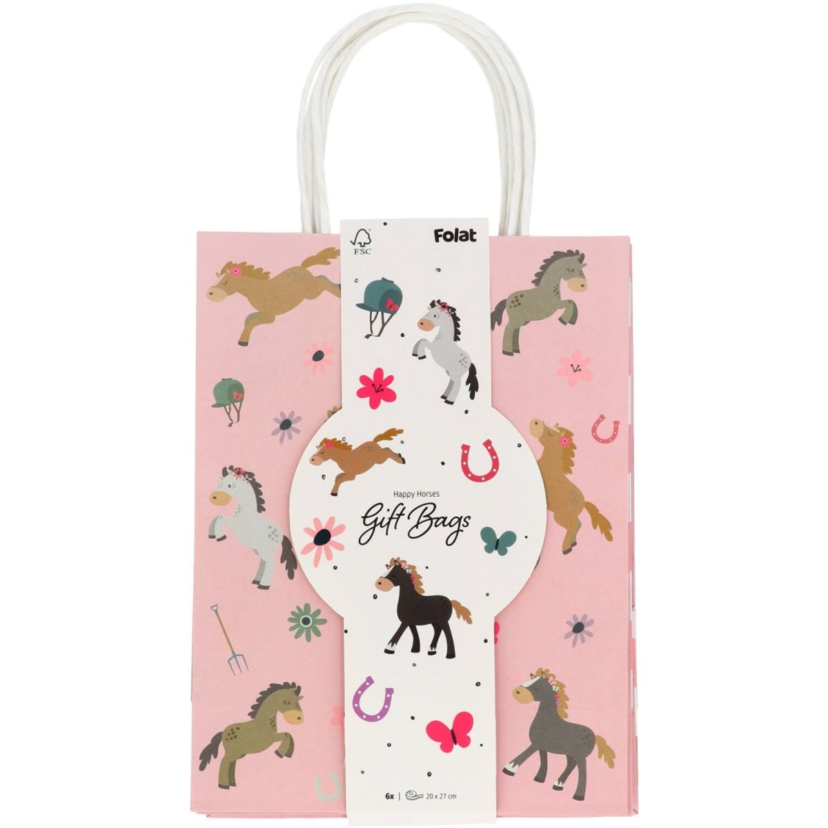 Paard Uitdeeltasjes 27cm 6st