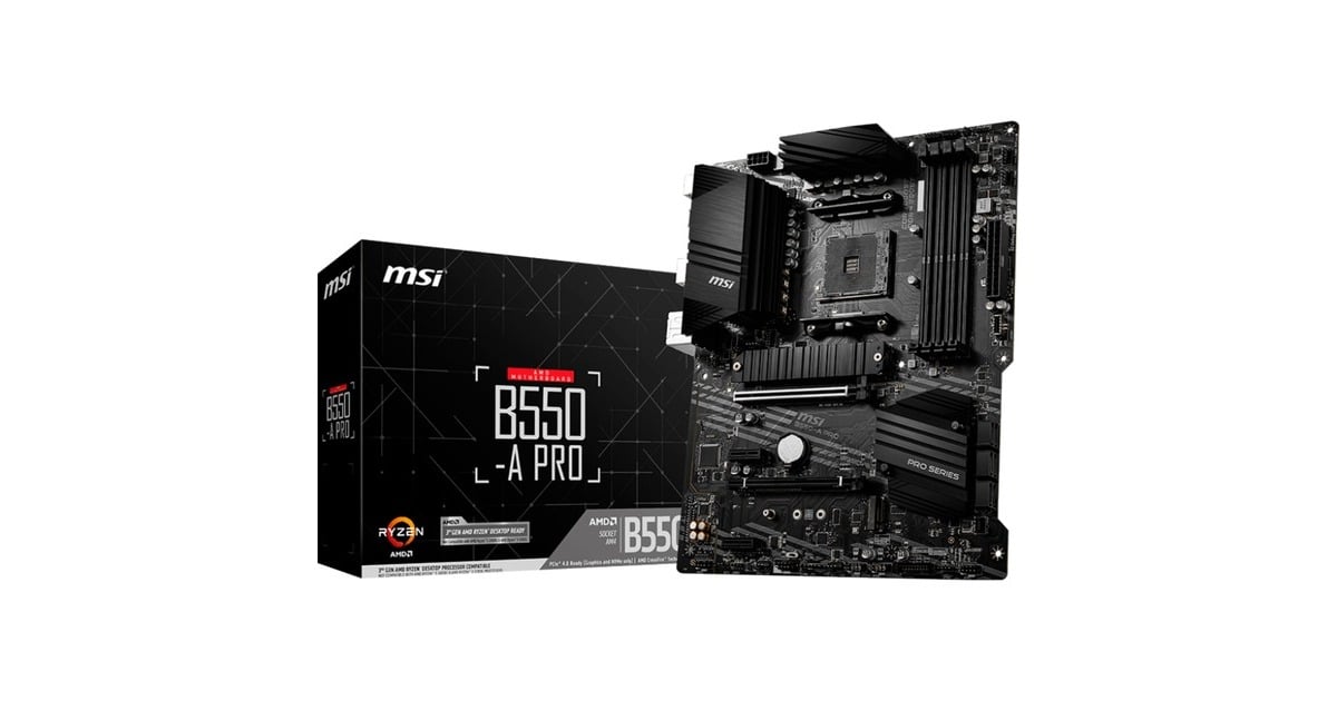 MSIB550-A PRO socket AM4 moederbord  (Zwart, RAID, Gb-LAN, Sound, ATX, Tweedekans)