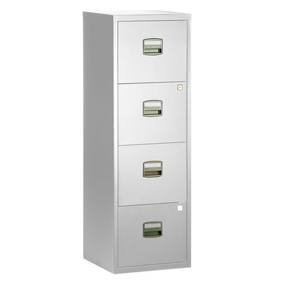 Classeur métallique monobloc - 4 tiroirs - H130 x L41 x P40 cm - gris clair