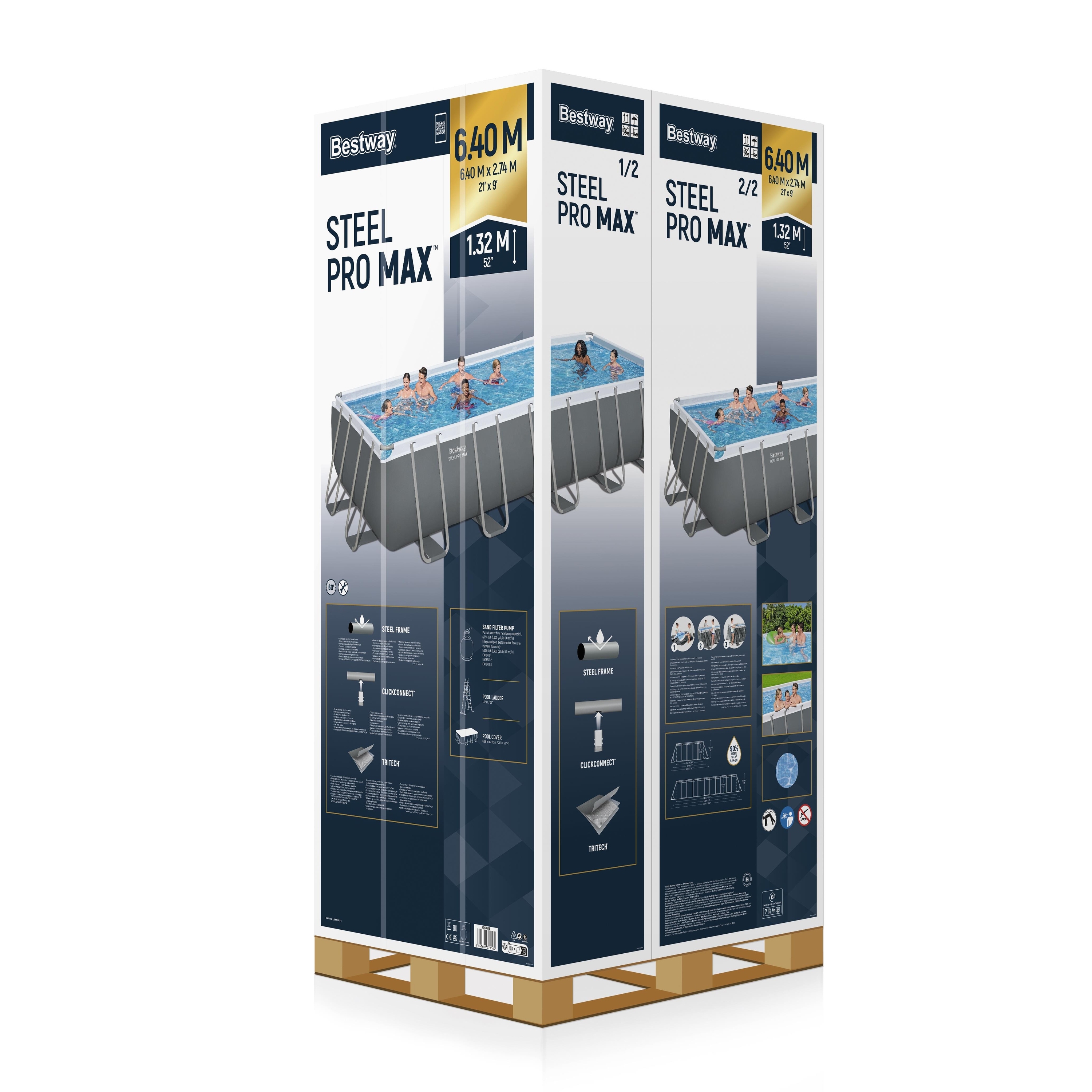 Bestway Pool Komplett-Set 640 x 274 x 132 cm