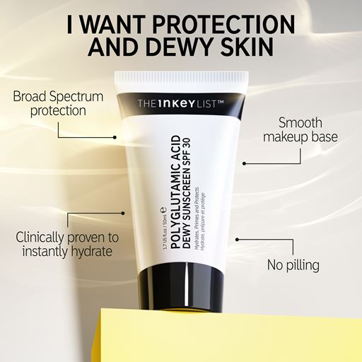 The Inkey List Polyglutamic Acid Dewy Sunscreen, SPF 30, 50 ml
